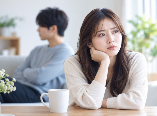 「彼との結婚に違和感を感じ、将来について一人で悩む女性」